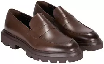 Desa Men's Loafer Leather Look with Lacing braun