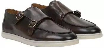 Desa Men's Double Monk Leather Shoes braun