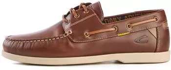 Camel Active Boat Shoe in Waxed Leather braun