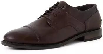 Marco Tozzi Men's Leather Lace-Up Modern cognac