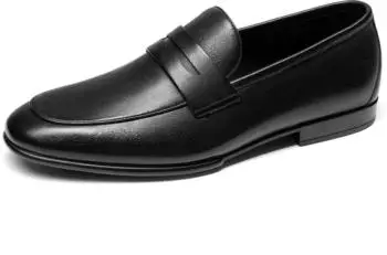 Bruno Marc Penny Loafer Genuine Leather Slip-On schwarz