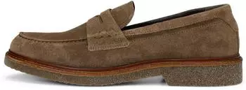 Marc O'Polo Loafer aus gewachstem Veloursleder schwarz/taupe