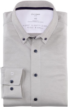 OLYMP Luxor 24/Seven Stretch Hemd Modern Fit Taupe Button-Down (1206-44-23) grau