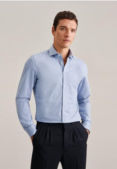 Seidensticker Jersey Jerseyhemd in Slim mit Kentkragen Uni (01.642230-0013) blau