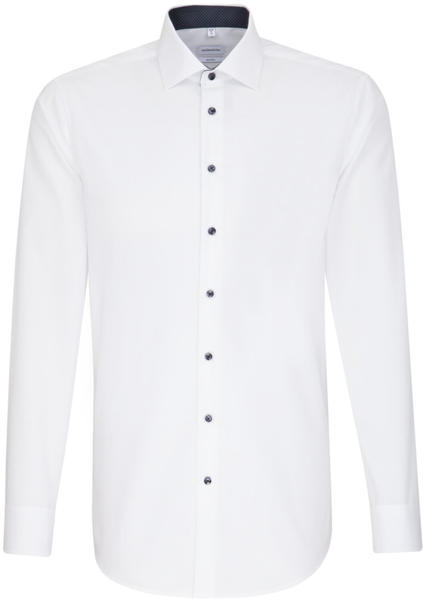 Seidensticker Bügelfreies Popeline Business Hemd in Shaped mit Kentkragen und extra langem Arm Uni (01.293695-0001) weiß