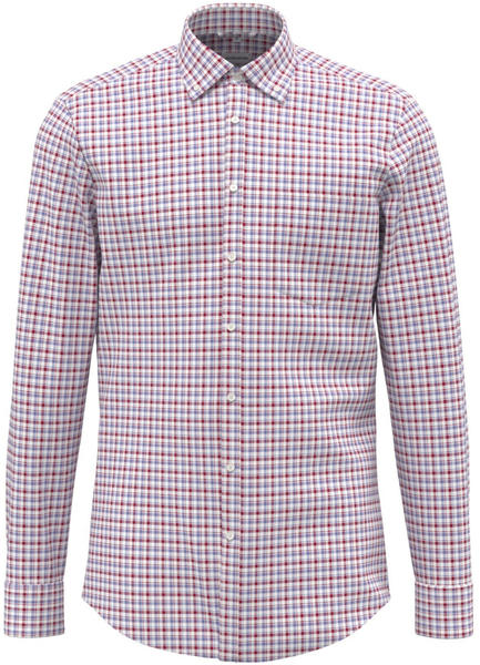 Seidensticker Bügelfreies Twill Business Hemd in Comfort mit Button-Down-Kragen Karo (01.344272-0045) rot
