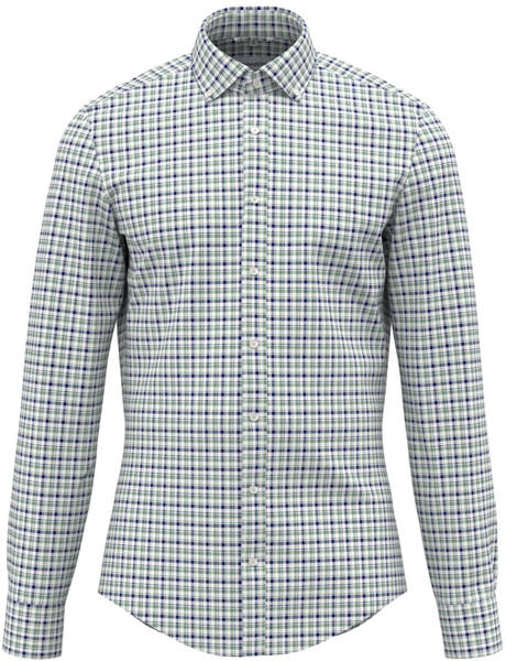 Seidensticker Bügelfreies Twill Business Hemd in Slim mit Button-Down-Kragen Karo (01.644272-0072) grün