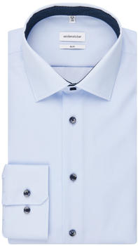 Seidensticker Bügelfreies Popeline Business Hemd in Slim mit Kentkragen und extra langem Arm Uni (01.693695-0014) blau