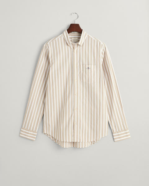 GANT Regular Fit Popeline-Hemd mit breiten Streifen (3240039) dried khaki