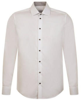 Seidensticker Bügelfreies Popeline Business Hemd in Slim mit Kentkragen und extra langem Arm Uni (01.644355-0001) weiß