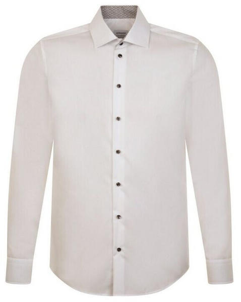 Seidensticker Bügelfreies Popeline Business Hemd in Slim mit Kentkragen und extra langem Arm Uni (01.644355-0001) weiß