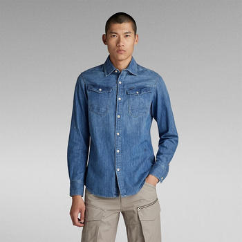 G-Star Arc 3d Slim Fit Long Sleeve Shirt (D17431-D252-D891) blue