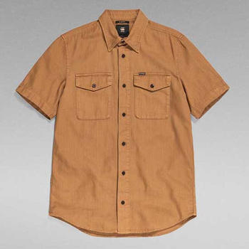 G-Star Marine Service Slim Fit Short Sleeve Shirt (D19751-7647-D834) brown