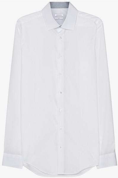 Seidensticker Popeline Business Hemd in Slim mit Kentkragen und extra langem Arm Uni (01.653485-0001) weiß
