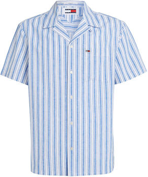 Tommy Hilfiger Stripe Camp Collar Short Sleeve Shirt (DM0DM18961) persian blue stripe