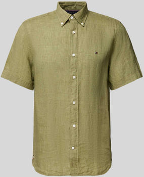 Tommy Hilfiger Regular Fit Leinenhemd mit Button-Down-Kragen (MW0MW35207) oliv