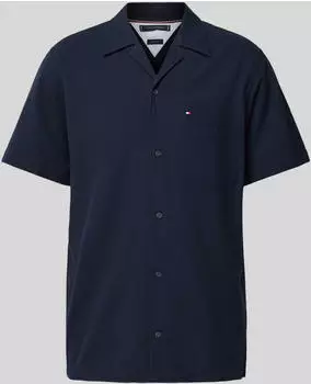 Tommy Hilfiger Regular Fit Freizeithemd mit Logo-Stitching (MW0MW35211) marine