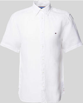 Tommy Hilfiger Regular Fit Leinenhemd mit Button-Down-Kragen (MW0MW35207) weiß