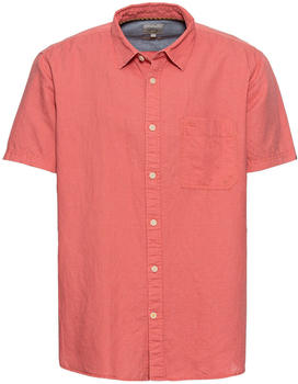 Camel Active Kurzarm Hemd aus einem Leinen-Baumwoll-Mix (409256-3S56) rot