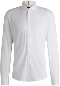 Hugo Boss Slim-Fit Hemd aus meliertem Baumwoll-Piqué - Style Mysoft_2_M 50519748 Weiß