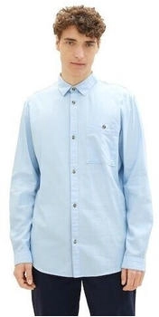 Tom Tailor Denim Langarmhemd Fischgrätenmuster hellblau