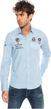 Redbridge Herren Langarmhemd Stickereien hellblau