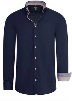 Rusty Neal Langarmhemd Slim Fit-Schnitt blau