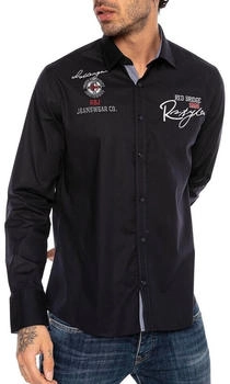 Redbridge Langarmhemd Stickereien navyblau
