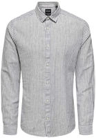 ONLY & SONS Kurzarmhemd "ONSCAIDEN LS STRIPE LINEN SHIRT 660 NOOS"