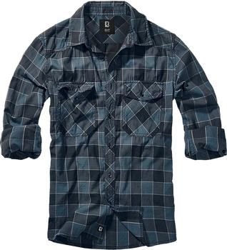 Brandit Checkshirt Langarmhemd blau grau schwarz