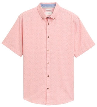 Tom Tailor Regular Fit Kurzarmhemd mit Leinenanteil im P&uuml;nktchen-Muster coral dot design (1045099)