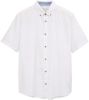 Tom Tailor Regular Fit Kurzarmhemd mit Leinenanteil im P&uuml;nktchen-Muster white dot design (1045099)