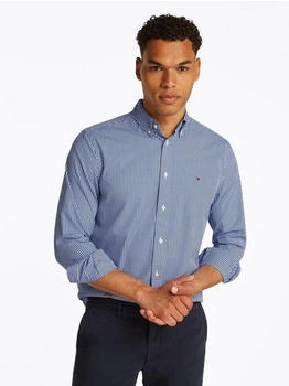 Tommy Hilfiger Flex Poplin Gingham Regular Fit Hemd blau weiß