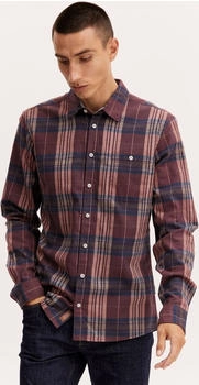 Blend Langarmhemd Slim Fit baumwolle rot