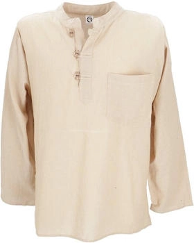 Guru-Shop Nepal Fischerhemd beige Baumwolle