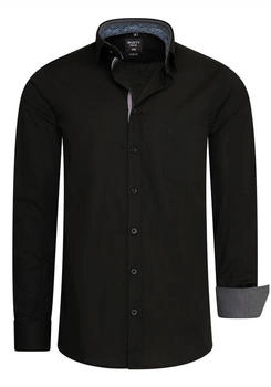 Rusty Neal Langarmhemd Kontrast-Design schwarz