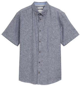 Tom Tailor Regular Fit Kurzarmhemd mit Leinenanteil im P&uuml;nktchen-Muster navy chambray dot design (1045099)