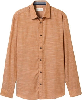Tom Tailor Regular Fit Hemd aus Baumwolle orange horizontal structure