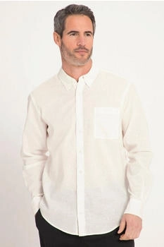JP 1880 Leinenmixhemd Langarm Buttondown-Kragen Modern Fit schneeweiß