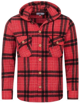 Rock Creek Kariertes Hemd Kapuze rot