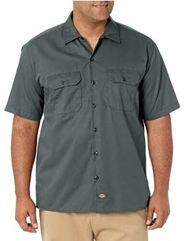 Dickies Kurzärmliges Button-Down-Arbeitshemd lincoln green