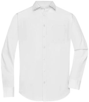 James & Nicholson Klassisches Shirt weiß Mischgewebe