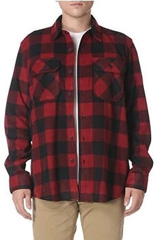 Wrangler Authentics Herren Fleece Button-Down-Shirt kariert rot