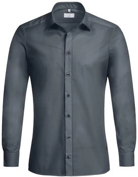 Greiff Langarmhemd BASIC Slim Fit anthrazit