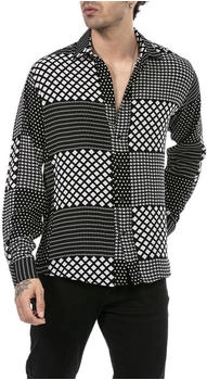 Redbridge Langarmhemd Patchwork-Design schwarz