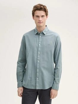 Tom Tailor Regular Fit Hemd mit Logo-Stickerei (1045087) grau mint Tom Tailor Regular Fit Hemd mit Logo-Stickerei (1045087) grau mint