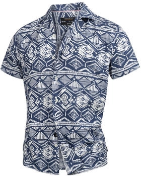 Indicode Hemd 'Frey' navy weiß