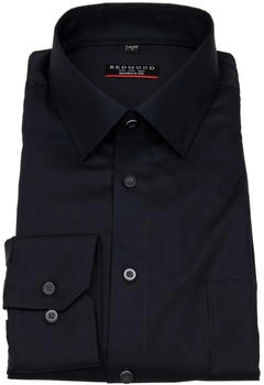 Redmond Hemd Modern Fit Kentkragen Twill schwarz