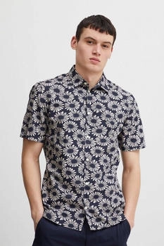 Casual Friday Kurzarmhemd blau Regular Fit Baumwolle