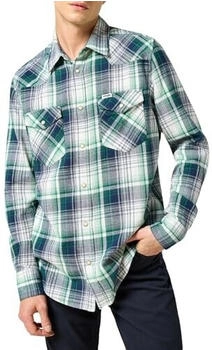 Wrangler Western Shirt grün blau